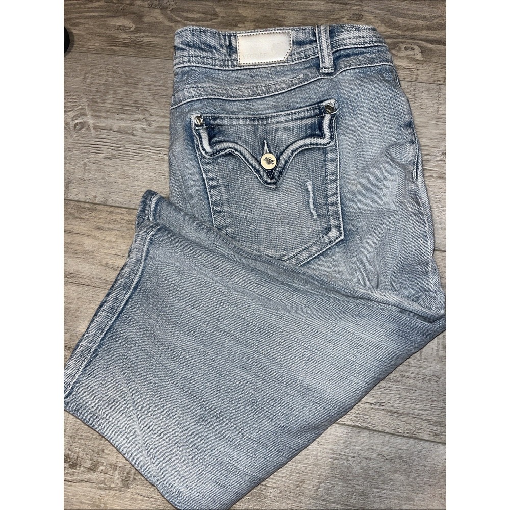 Vigoss Jeans Size 13 Silver Label Capri Embellished Pockets Distressed